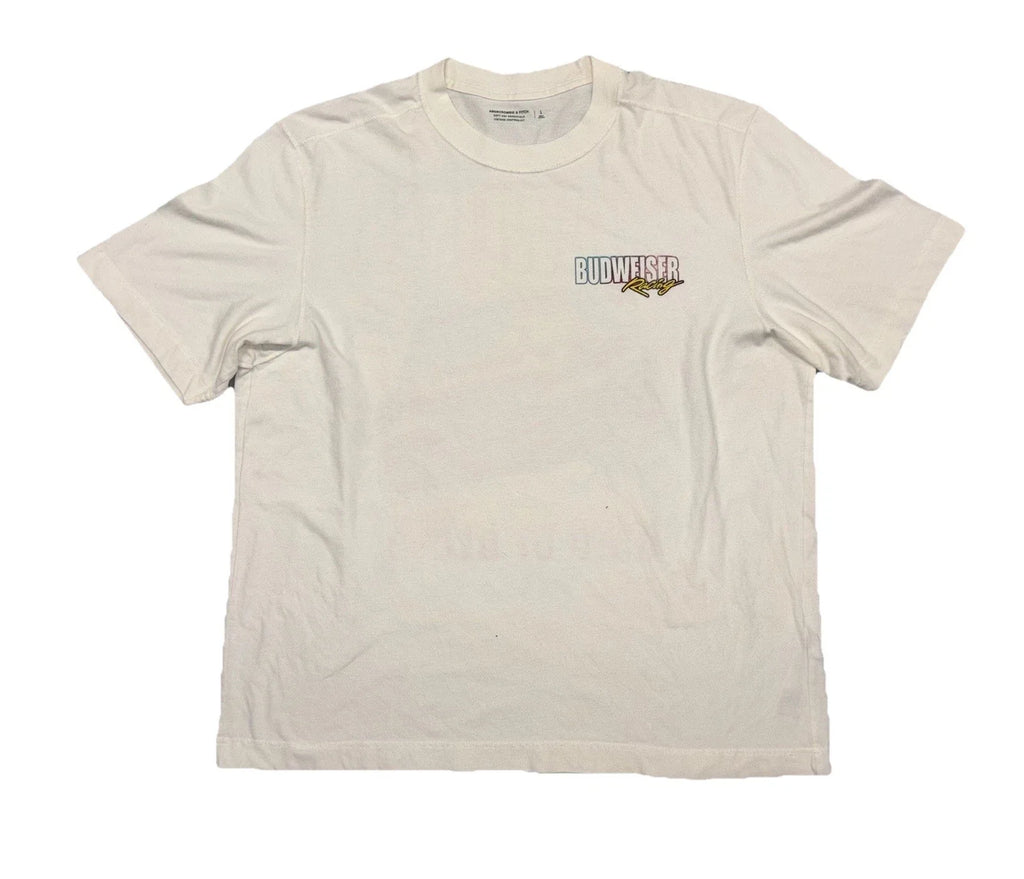 Abercrombie & Fitch Essentials Vintage Fit S/S Budweiser Racing Team Shirt SZ.L Unisex T-shirt, Sweatshirt, Hoodie, Long Sleeve Tee - T-Shirt, Sweatshirt, Hoodie