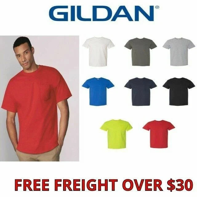 Gildan Men's Heavy Cotton T-Shirt With Pocket 5300 Choose Color S-3XL New Unisex T-shirt, Sweatshirt, Hoodie, Long Sleeve Tee - T-Shirt, Sweatshirt, Hoodie