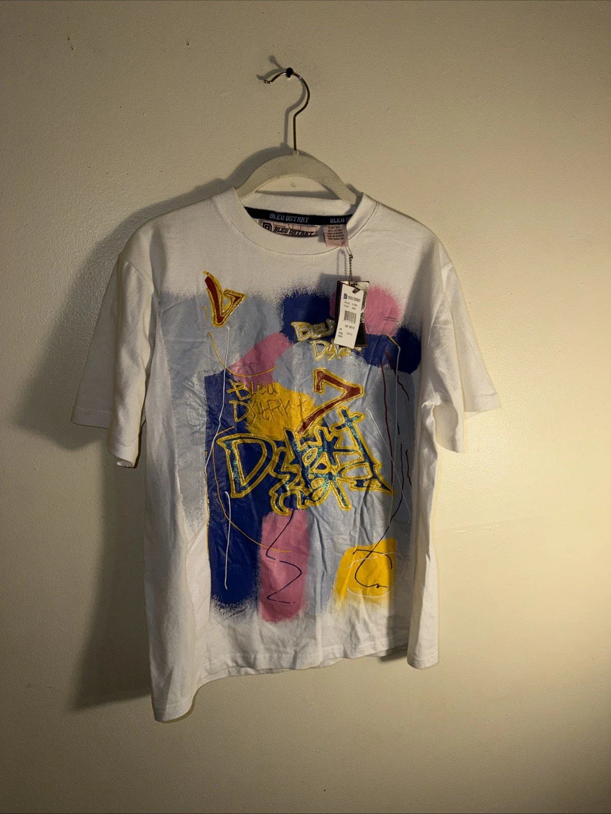 Vng Bleu Dstrkt Original Raised Graffiti Mens Short Sleeve T Shirt Size S NWT Unisex T-shirt, Sweatshirt, Hoodie, Long Sleeve Tee - T-Shirt, Sweatshirt, Hoodie