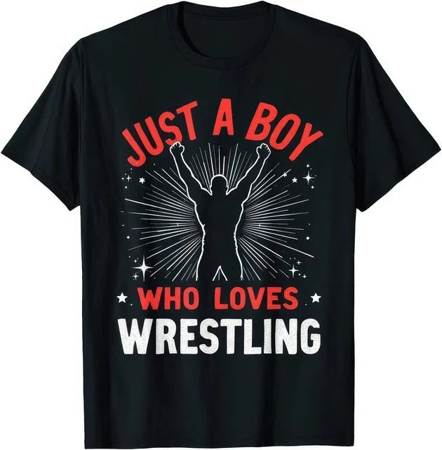 Just A Boy Who Loves Wrestling Kids Wrestler Graphic T-Shirt Unisex T-shirt, Sweatshirt, Hoodie, Long Sleeve Tee - T-Shirt, Sweatshirt, Hoodie