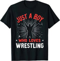 Just A Boy Who Loves Wrestling Kids Wrestler Graphic T-Shirt Unisex T-shirt, Sweatshirt, Hoodie, Long Sleeve Tee - T-Shirt, Sweatshirt, Hoodie