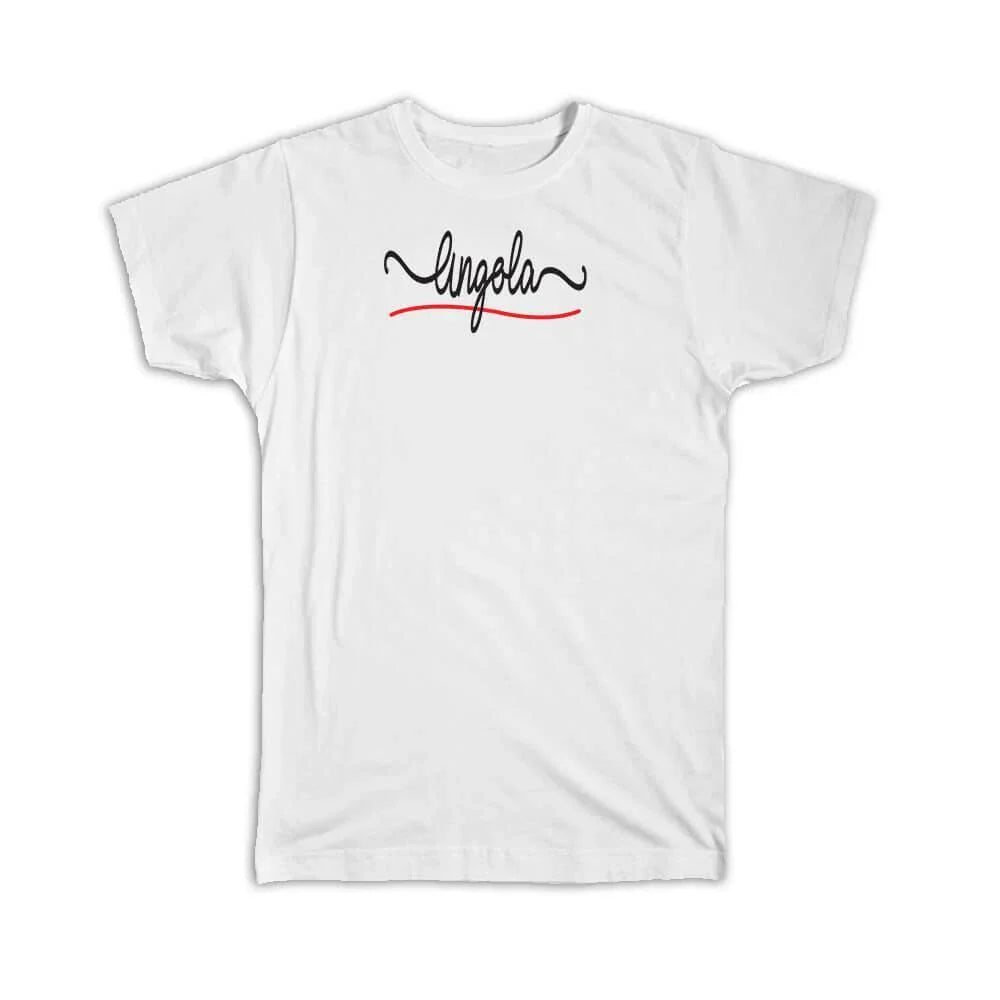 Gift T-Shirt : Angola Flag Colors Angolan Travel Expat Country Minimalist Unisex T-shirt, Sweatshirt, Hoodie, Long Sleeve Tee - T-Shirt, Sweatshirt, Hoodie