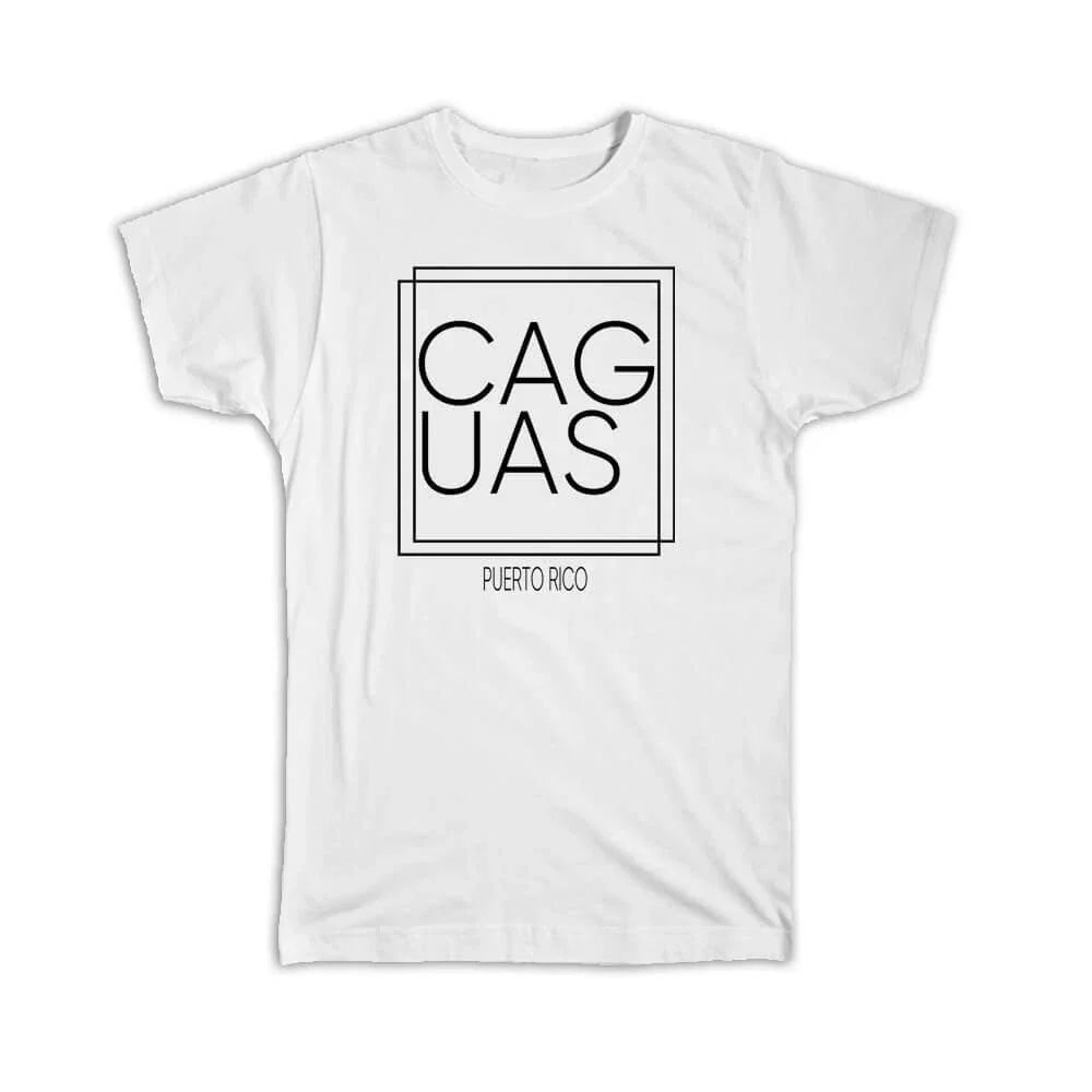 Gift T-Shirt : CAGUAS Puerto Rico Square Modern Minimalist Font Unisex T-shirt, Sweatshirt, Hoodie, Long Sleeve Tee - T-Shirt, Sweatshirt, Hoodie
