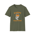 Happy Hallo-Wine Unisex T-Shirt, Funny Wine Shirt, Halloween Apparel, Wine [...] Unisex T-shirt, Sweatshirt, Hoodie, Long Sleeve Tee - T-Shirt, Sweatshirt, Hoodie