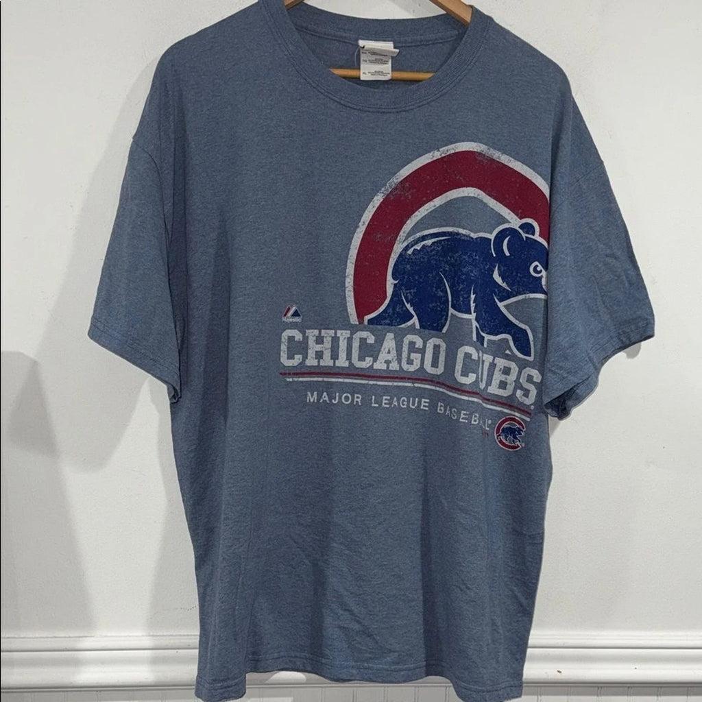 Chicago cubs tee cotton poly blend xl soft baseball Majestic Unisex T-shirt, Sweatshirt, Hoodie, Long Sleeve Tee - T-Shirt, Sweatshirt, Hoodie