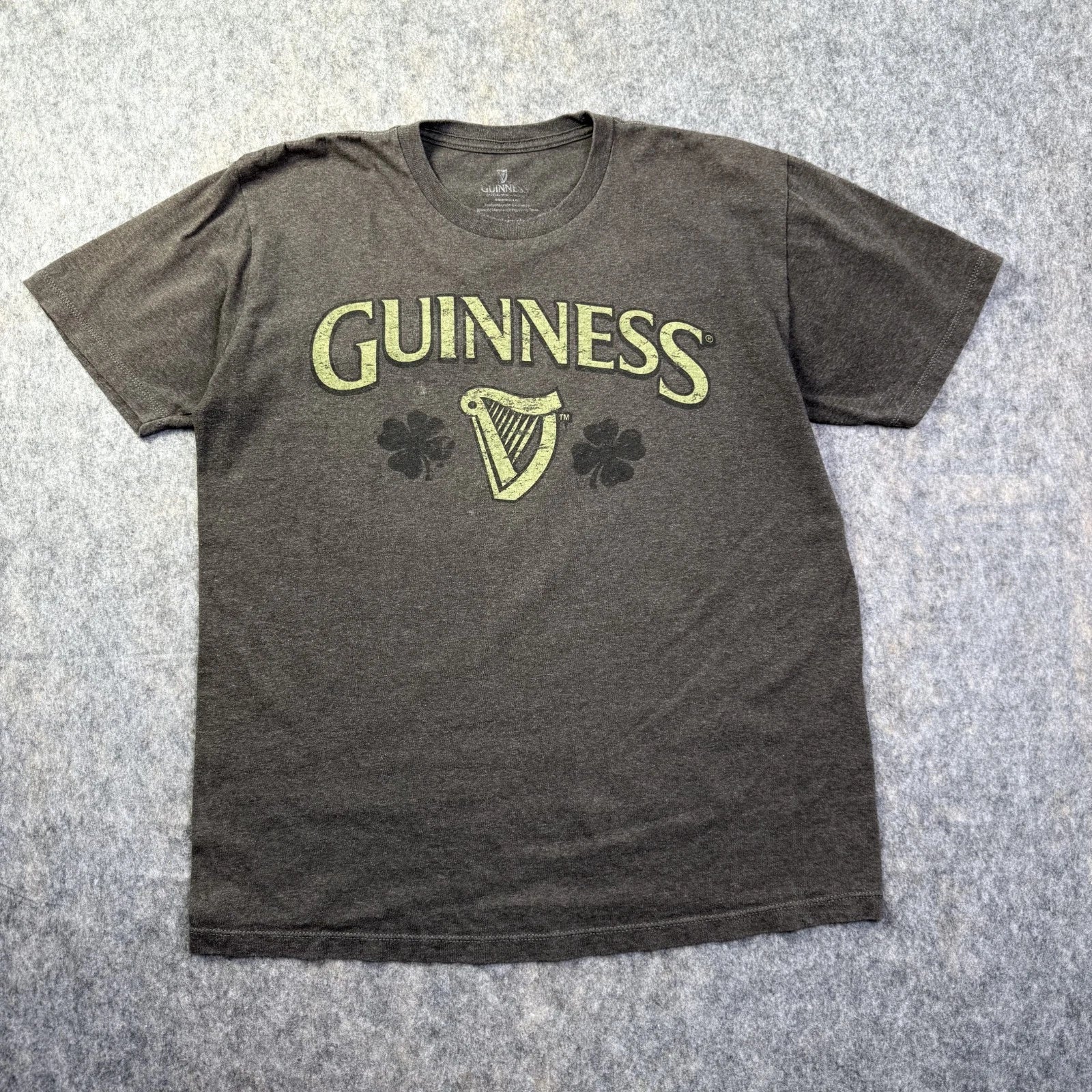 VTG Guinness T-Shirt Mens Sz L Grey Harp Logo Beer Lager Short Sleeve Crewneck Unisex T-shirt, Sweatshirt, Hoodie, Long Sleeve Tee - T-Shirt, Sweatshirt, Hoodie