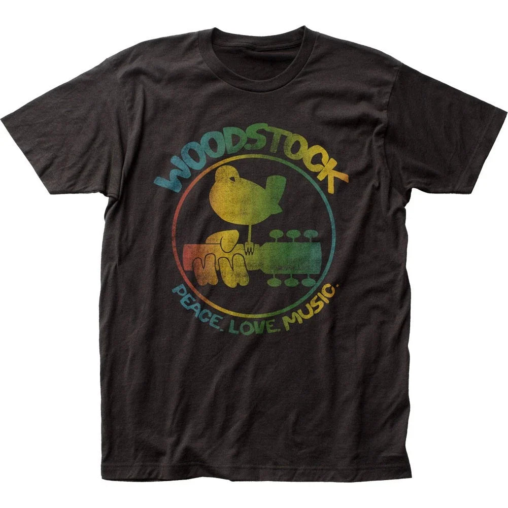 Woodstock Colorful Logo Mens T Shirt Music Classic Concert Rock Band Tee Black Unisex T-shirt, Sweatshirt, Hoodie, Long Sleeve Tee - T-Shirt, Sweatshirt, Hoodie