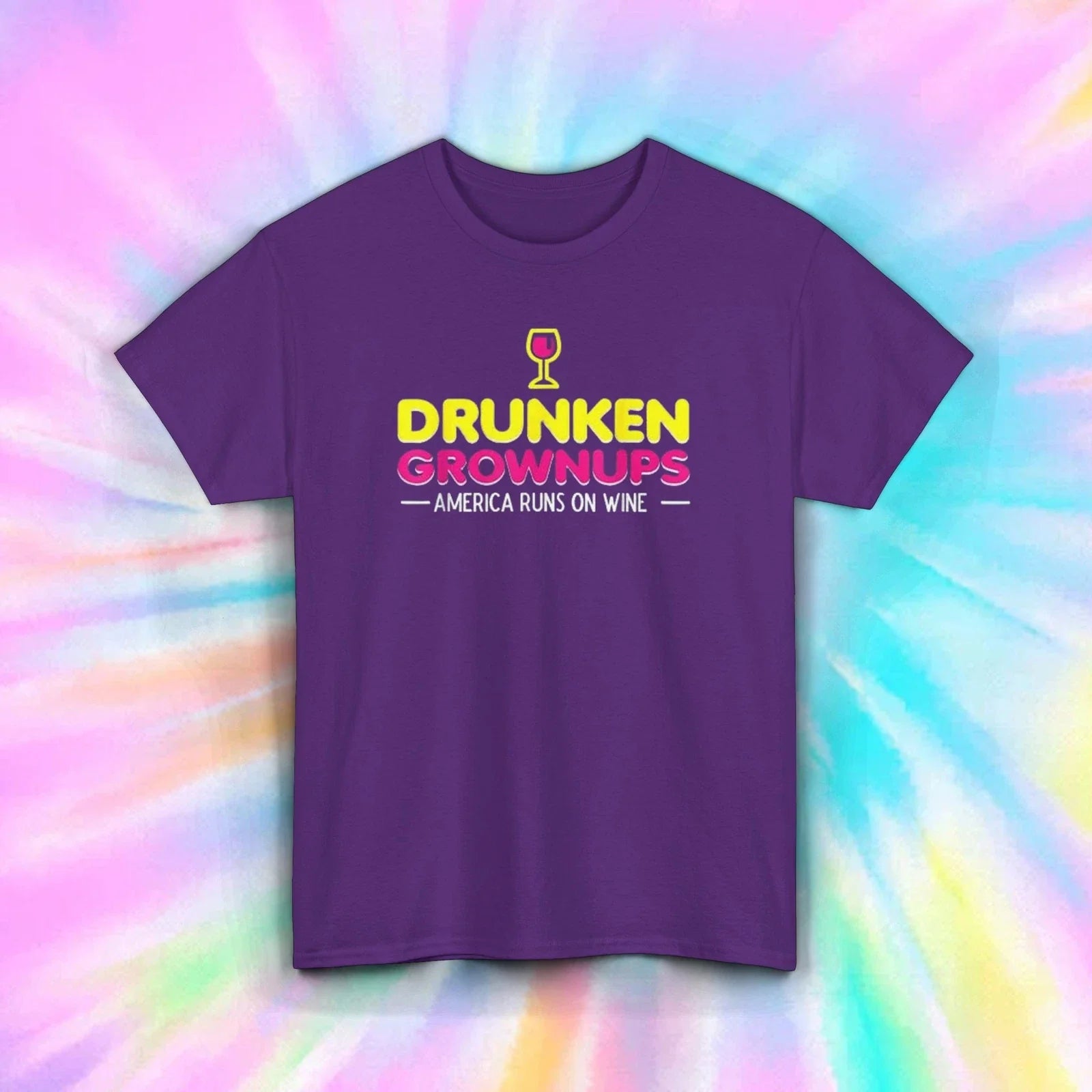 Drunken Grownups T-Shirt S-5XL Funny Wine Lover America Runs on Wine Tee Unisex T-shirt, Sweatshirt, Hoodie, Long Sleeve Tee - T-Shirt, Sweatshirt, Hoodie