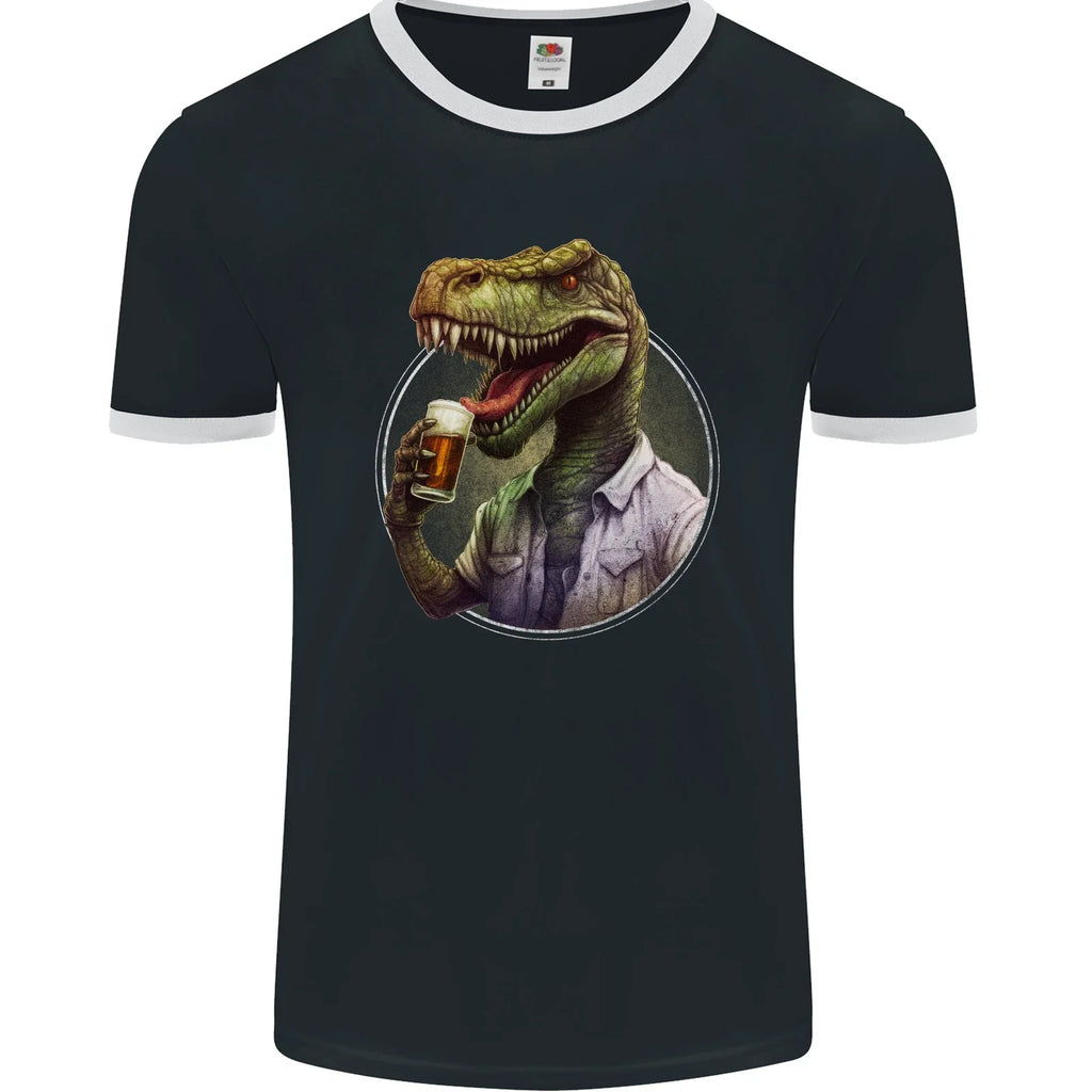 BeerRex Funny Beer T-Rex Dinosaur Alcohol Mens Ringer T-Shirt FotL Unisex T-shirt, Sweatshirt, Hoodie, Long Sleeve Tee - T-Shirt, Sweatshirt, Hoodie
