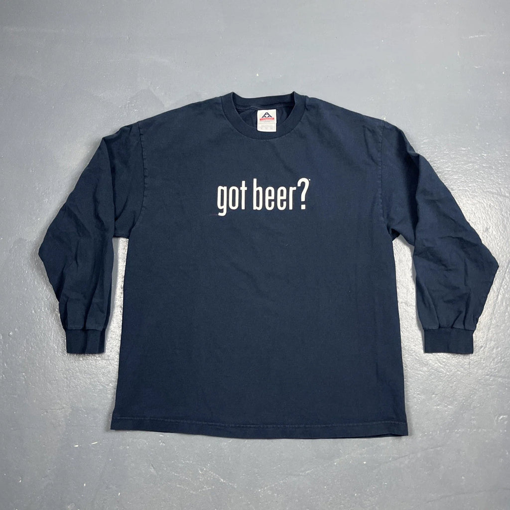 Vintage Y2K Got Beer? Long Sleeve Tshirt XL Black VTG Humor Unisex T-shirt, Sweatshirt, Hoodie, Long Sleeve Tee - T-Shirt, Sweatshirt, Hoodie