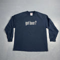 Vintage Y2K Got Beer? Long Sleeve Tshirt XL Black VTG Humor Unisex T-shirt, Sweatshirt, Hoodie, Long Sleeve Tee - T-Shirt, Sweatshirt, Hoodie