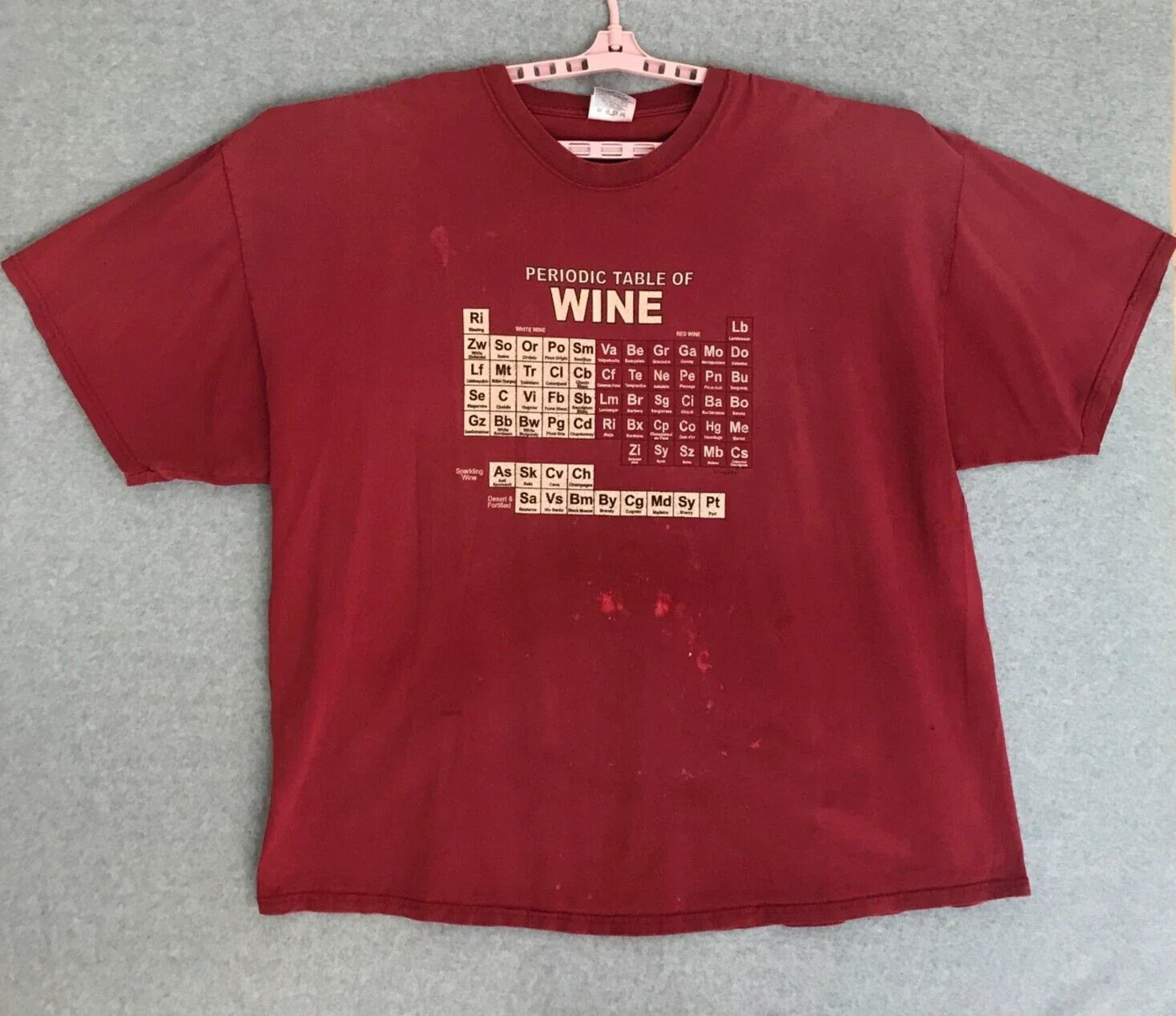 Periodic Table Of Wine Chart Shirt Mens 3XL Red Short Sleeve 100% Cotton FLAWS Unisex T-shirt, Sweatshirt, Hoodie, Long Sleeve Tee - T-Shirt, Sweatshirt, Hoodie