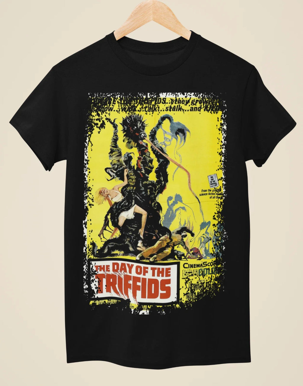 The Day of the Triffids (1963) - Movie Poster inspired Unisex Black T-Shirt Unisex T-shirt, Sweatshirt, Hoodie, Long Sleeve Tee - T-Shirt, Sweatshirt, Hoodie