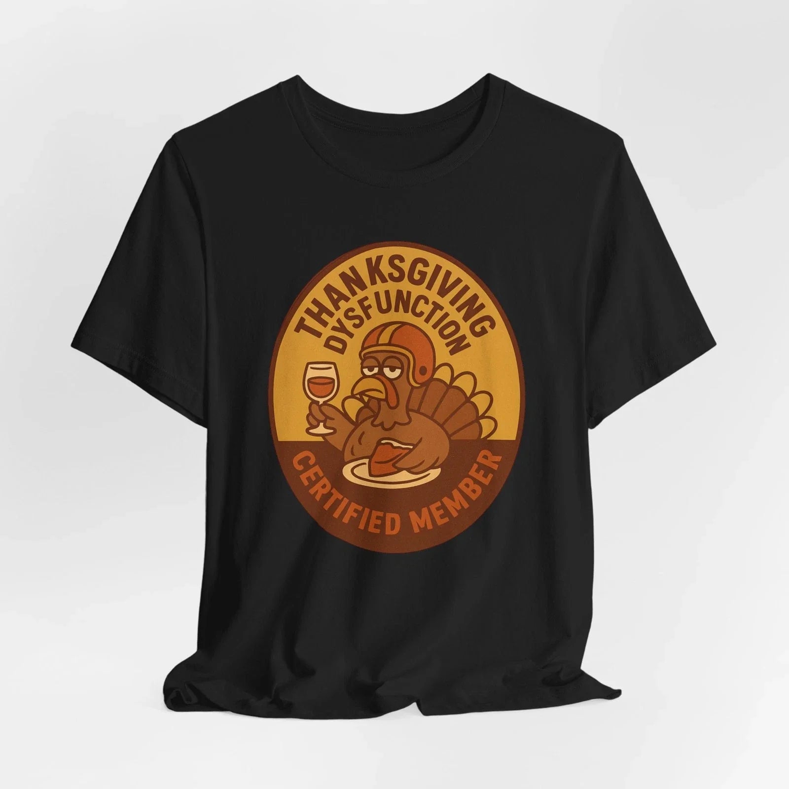 Thanksgiving Dysfunction Certified Member Funny Retro Turkey Wine Pie T-Shirt Unisex T-shirt, Sweatshirt, Hoodie, Long Sleeve Tee - T-Shirt, Sweatshirt, Hoodie