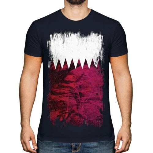 Qatar Grunge Flag Men's T-Shirt Qa? Ar Football Riyal Gift Shirt Unisex T-shirt, Sweatshirt, Hoodie, Long Sleeve Tee - T-Shirt, Sweatshirt, Hoodie