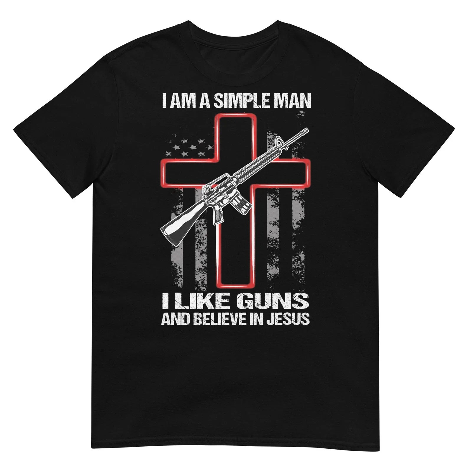 I'm A Simple Man I Like Guns and Believe in Jesus T-Shirt Unisex T-shirt, Sweatshirt, Hoodie, Long Sleeve Tee - T-Shirt, Sweatshirt, Hoodie