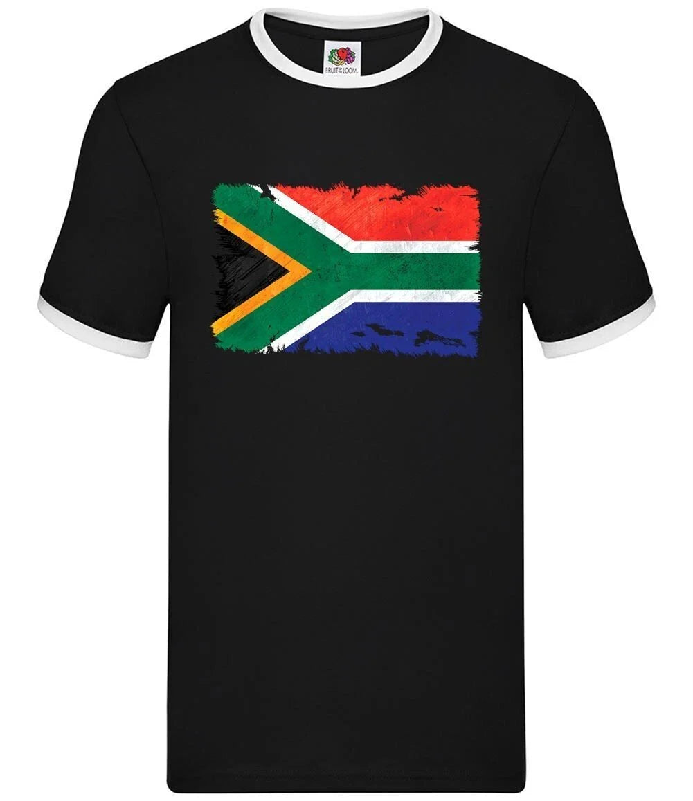 Sdafrika Grunge Stil Flagge - Herren Ringer - Cape Town Country Reise Geschenk Unisex T-shirt, Sweatshirt, Hoodie, Long Sleeve Tee - T-Shirt, Sweatshirt, Hoodie