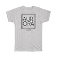 Gift T-Shirt : AURORA Illinois Square Modern Minimalist Font Unisex T-shirt, Sweatshirt, Hoodie, Long Sleeve Tee - T-Shirt, Sweatshirt, Hoodie