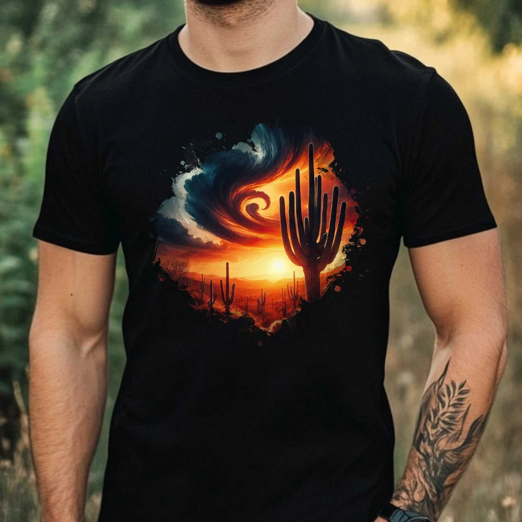 Mens Desert Sunset Motif Cotton T-Shirt Size XS to 5XL Unisex T-shirt, Sweatshirt, Hoodie, Long Sleeve Tee - T-Shirt, Sweatshirt, Hoodie