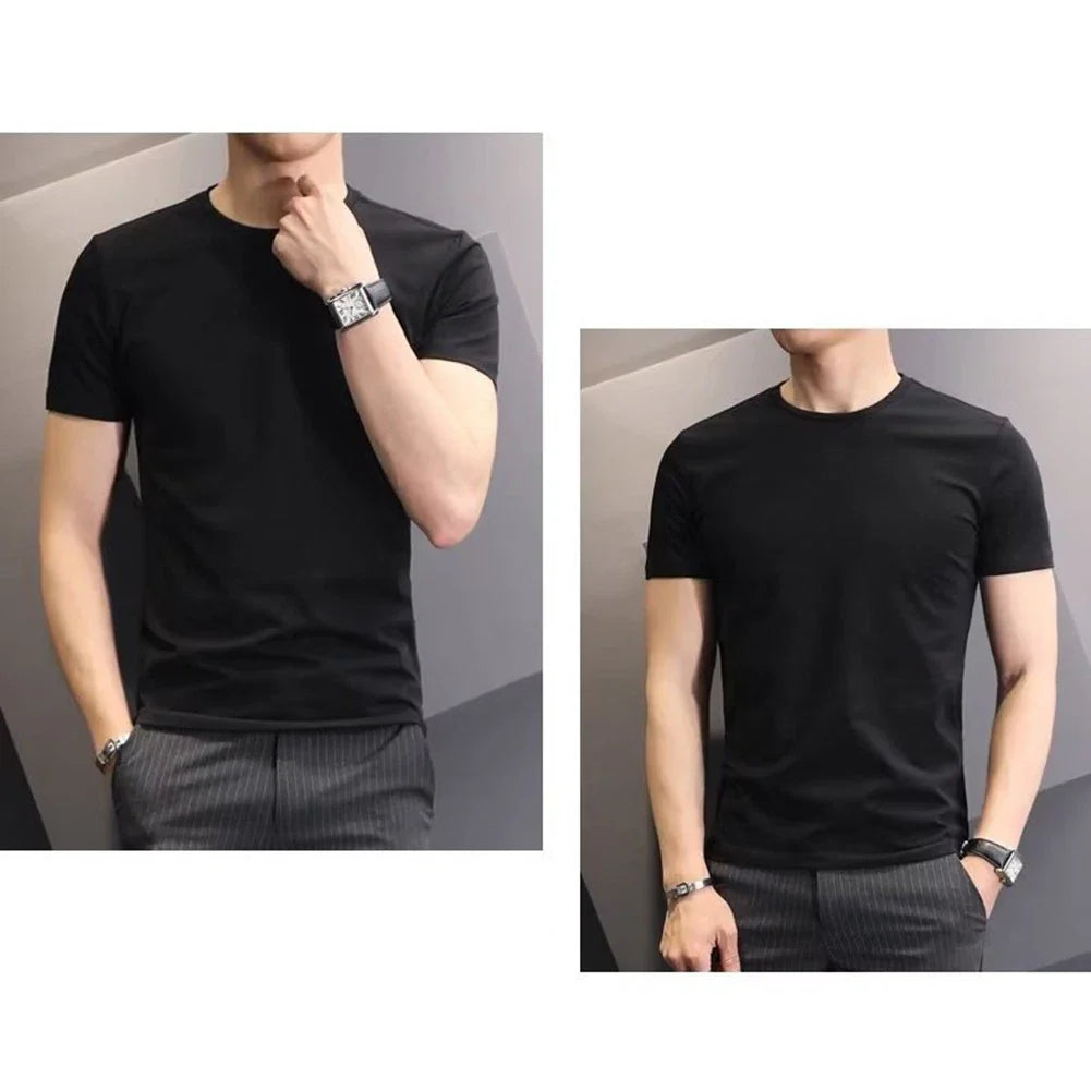 Men T Shirt T Shirt Slim Solid Trendy Men Pullover Round Neck Bottoming Unisex T-shirt, Sweatshirt, Hoodie, Long Sleeve Tee - T-Shirt, Sweatshirt, Hoodie