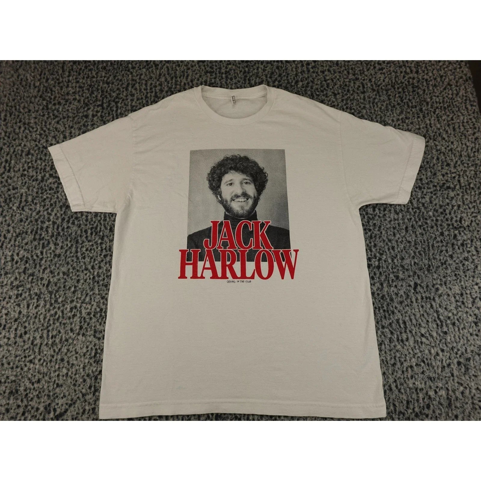 Alstyle Jack Harlow Graphic Tee Mens L White Crying in the Club Short Sleeve Unisex T-shirt, Sweatshirt, Hoodie, Long Sleeve Tee - T-Shirt, Sweatshirt, Hoodie