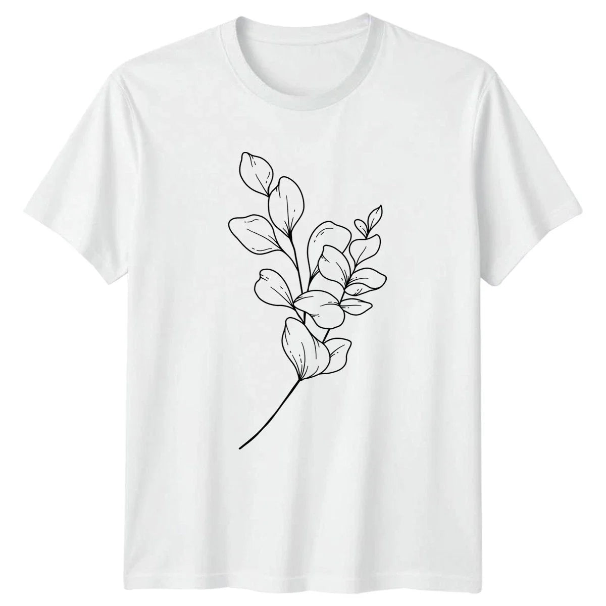 Minimalist Botanical Eucalyptus Leaves T-Shirt Eucalyptus Line Art Botany Unisex T-shirt, Sweatshirt, Hoodie, Long Sleeve Tee - T-Shirt, Sweatshirt, Hoodie