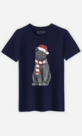 Men's Short Sleeve T-Shirt XMAS CAT Navy Blue Unisex T-shirt, Sweatshirt, Hoodie, Long Sleeve Tee - T-Shirt, Sweatshirt, Hoodie