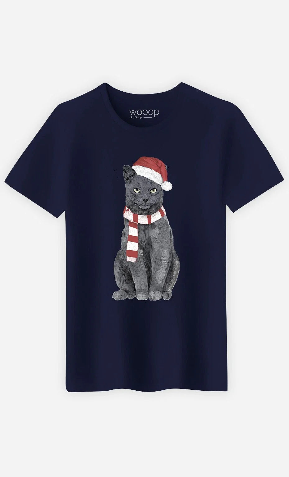 Men's Short Sleeve T-Shirt XMAS CAT Navy Blue Unisex T-shirt, Sweatshirt, Hoodie, Long Sleeve Tee - T-Shirt, Sweatshirt, Hoodie