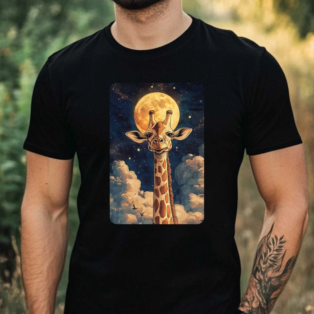 Mens Giraffe Anime Style Print Cotton T-Shirt Size XS to 5XL Unisex T-shirt, Sweatshirt, Hoodie, Long Sleeve Tee - T-Shirt, Sweatshirt, Hoodie
