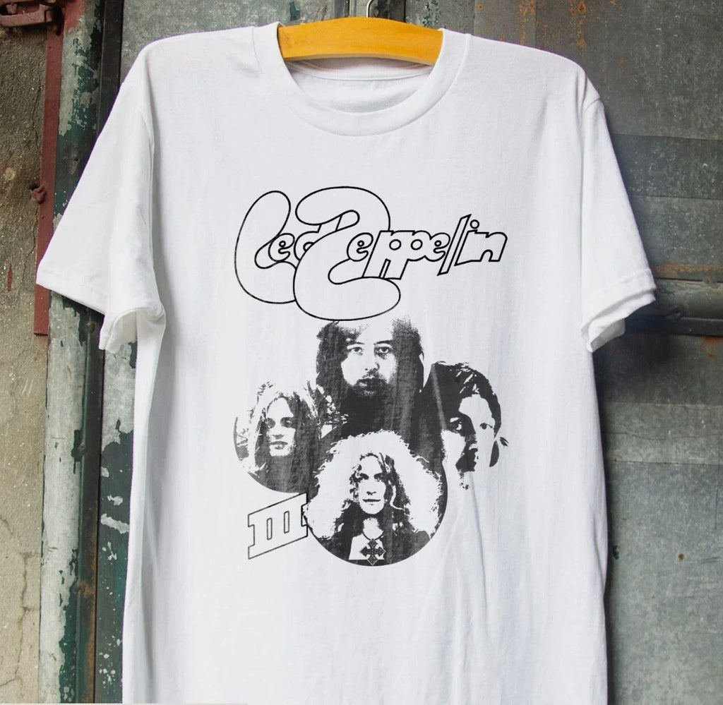 Led Zeppelin III Unisex White T-shirt Size S-5XL Unisex T-shirt, Sweatshirt, Hoodie, Long Sleeve Tee - T-Shirt, Sweatshirt, Hoodie
