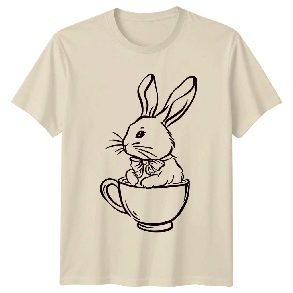 Cute Bunny In A Teacup T-Shirt Rabbit Animal Lovers Easter Gift For Him And Her Unisex T-shirt, Sweatshirt, Hoodie, Long Sleeve Tee - T-Shirt, Sweatshirt, Hoodie