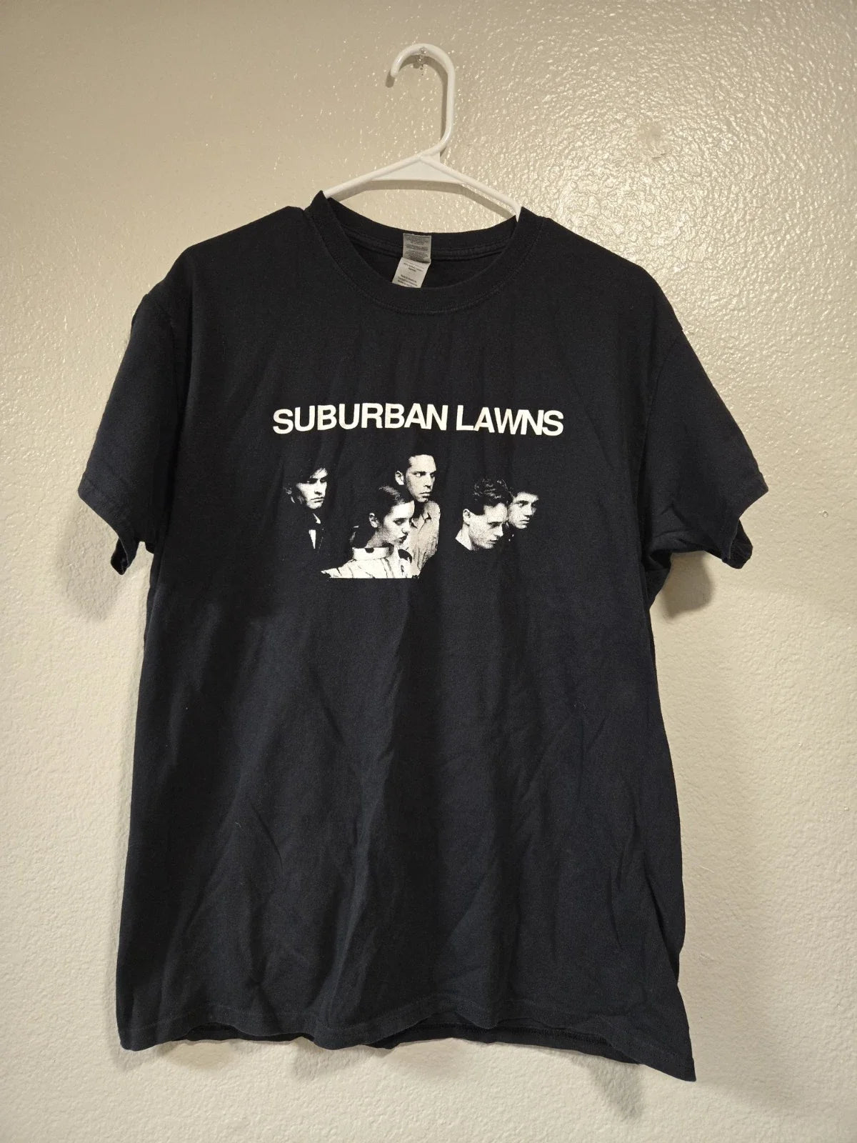 "SUBURBAN LAWNS" MENS LARGE BLACK TSHIRT, MUSIC, POSTPUNK, PUNK, SOFT ROCK,... Unisex T-shirt, Sweatshirt, Hoodie, Long Sleeve Tee - T-Shirt, Sweatshirt, Hoodie