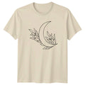 Crescent Moon And Botanical Leaves Womens T-Shirt Celestial Boho Style Unisex T-shirt, Sweatshirt, Hoodie, Long Sleeve Tee - T-Shirt, Sweatshirt, Hoodie
