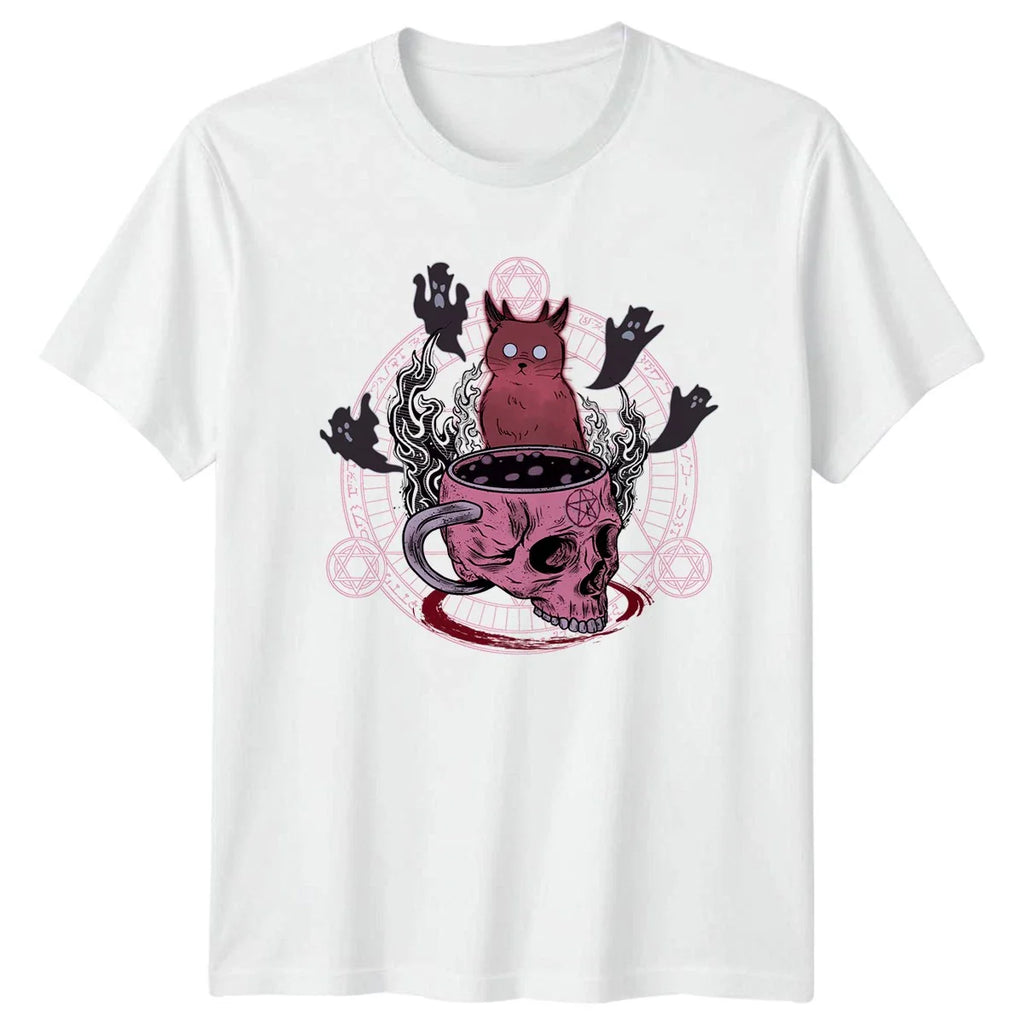 Kwaii Pastel Goth Horned Cat Skull T-Shirt Pastel Goth Goth Birthday Gift Unisex T-shirt, Sweatshirt, Hoodie, Long Sleeve Tee - T-Shirt, Sweatshirt, Hoodie