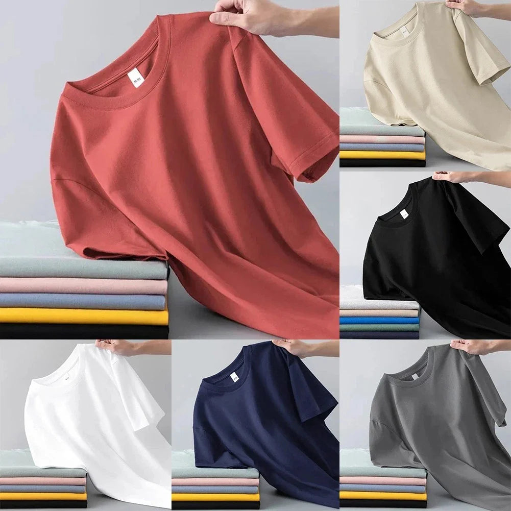 Trendy and Easy Matching Men's Solid Color Tshirt for Korean Style Tops Unisex T-shirt, Sweatshirt, Hoodie, Long Sleeve Tee - T-Shirt, Sweatshirt, Hoodie