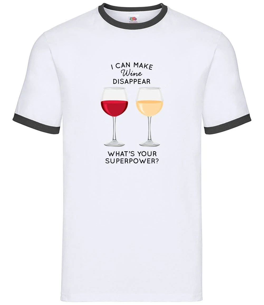 I Make Wine Disappear - Mens Ringer - Red White Pinot Funny Alcohol Pub Unisex T-shirt, Sweatshirt, Hoodie, Long Sleeve Tee - T-Shirt, Sweatshirt, Hoodie