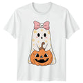 Womens T-Shirt Cute Halloween Ghost Pumpkin Halloween Gift For Her Unisex T-shirt, Sweatshirt, Hoodie, Long Sleeve Tee - T-Shirt, Sweatshirt, Hoodie