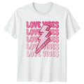 Love Vibes Checkered Lightning Bolt Womens T-Shirt Groovy Retro Aesthetic Unisex T-shirt, Sweatshirt, Hoodie, Long Sleeve Tee - T-Shirt, Sweatshirt, Hoodie