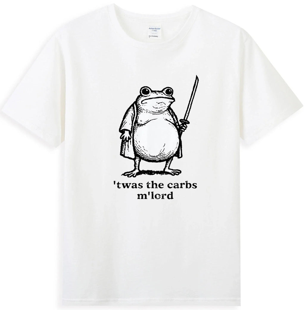 T'was The Carbs M'Lord Funny Fat Medieval Knight Frog Meme Men's T-Shirt Unisex T-shirt, Sweatshirt, Hoodie, Long Sleeve Tee - T-Shirt, Sweatshirt, Hoodie