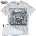 Shirt To Match 11 Blue Unisex Tee Sneaker Shirt Lion Shirt Sneaker Tee Outfit Unisex T-shirt, Sweatshirt, Hoodie, Long Sleeve Tee - T-Shirt, Sweatshirt, Hoodie