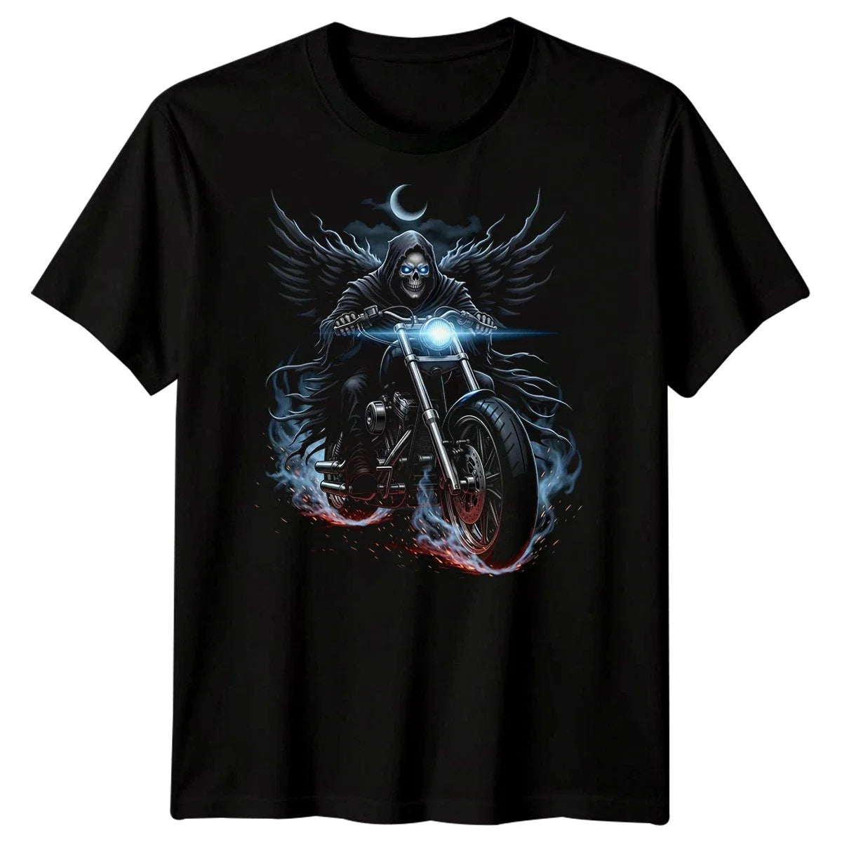 Gothic Motorcycle Skeleton Rider Mens T-Shirt Dark Fantasy Biker Tee Unisex T-shirt, Sweatshirt, Hoodie, Long Sleeve Tee - T-Shirt, Sweatshirt, Hoodie