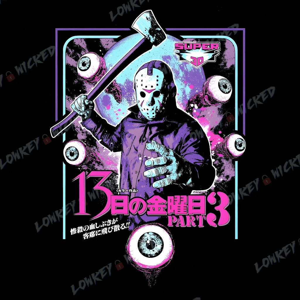 Friday The 13th 3 T-Shirt | 80's Horror Movie Tee | Jason Voorhees Graphic Art Unisex T-shirt, Sweatshirt, Hoodie, Long Sleeve Tee - T-Shirt, Sweatshirt, Hoodie