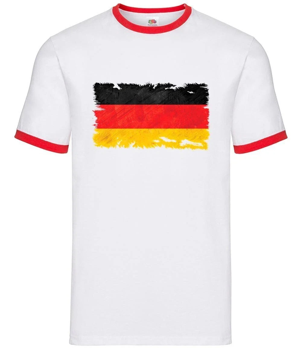 Germany Grunge Style Flag - Men Contrast - German Country Travel Berlin Unisex T-shirt, Sweatshirt, Hoodie, Long Sleeve Tee - T-Shirt, Sweatshirt, Hoodie