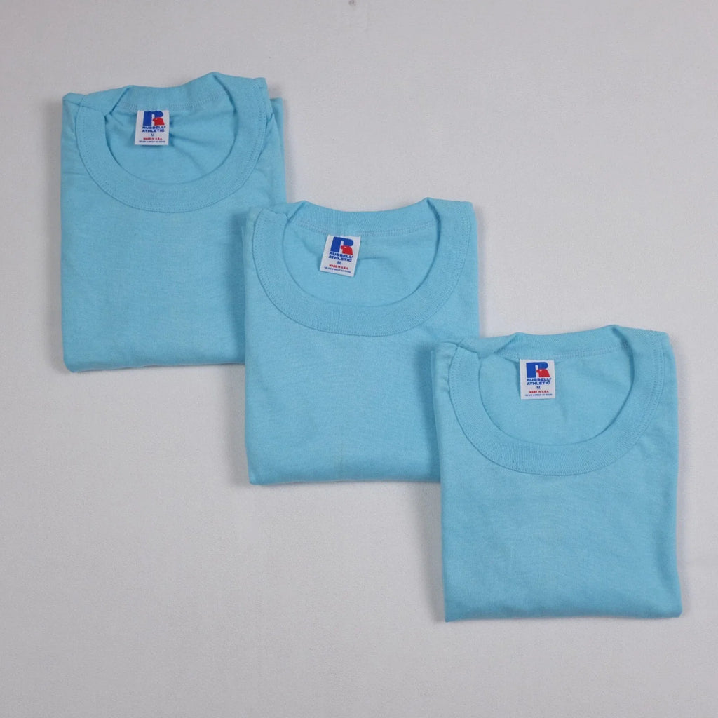 Vintage Russell Athletic Adult M Robin Egg Blue Basic T-Shirt - Lot of 3 Unisex T-shirt, Sweatshirt, Hoodie, Long Sleeve Tee - T-Shirt, Sweatshirt, Hoodie