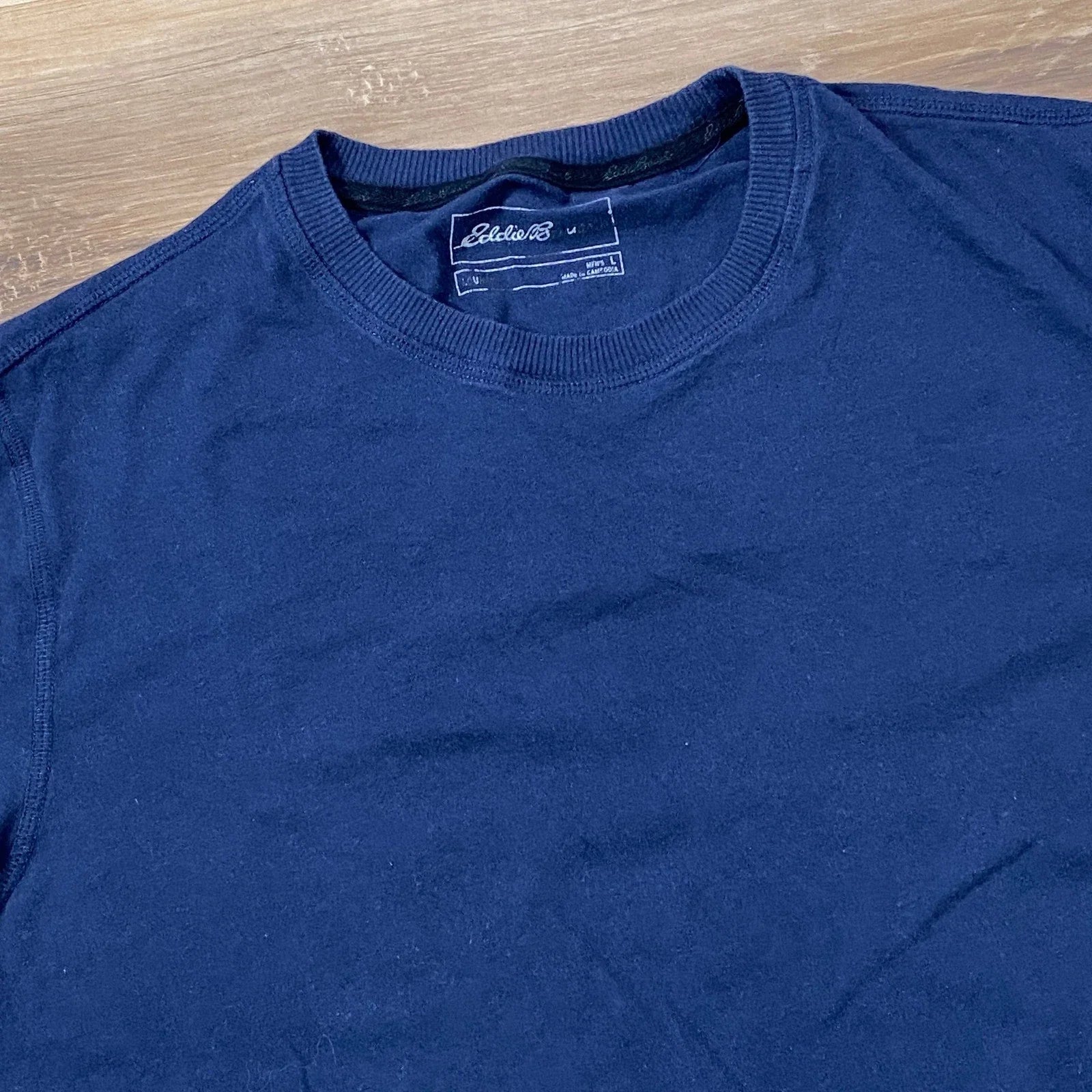 Eddie Bauer T-Shirt Mens L Minimalist Cotton Blend Heritage Navy Blue Casual Unisex T-shirt, Sweatshirt, Hoodie, Long Sleeve Tee - T-Shirt, Sweatshirt, Hoodie