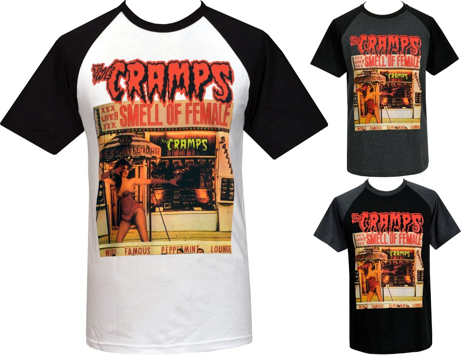 The Cramps Mens Psychobilly Raglan T-Shirt Smell of Female Poison Ivy Garage Unisex T-shirt, Sweatshirt, Hoodie, Long Sleeve Tee - T-Shirt, Sweatshirt, Hoodie