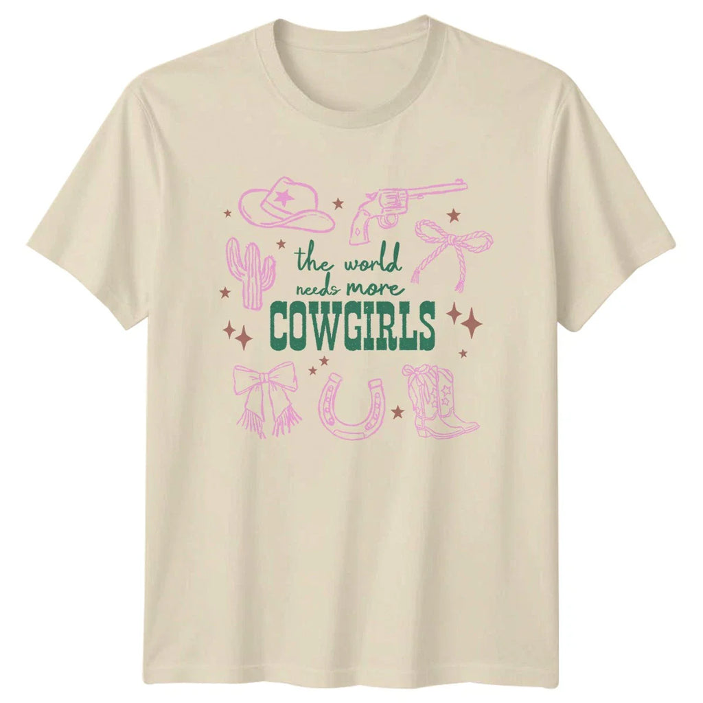 The World Needs More Cowgirls Womens T-Shirt Southern Aesthetic Gift For Her Unisex T-shirt, Sweatshirt, Hoodie, Long Sleeve Tee - T-Shirt, Sweatshirt, Hoodie