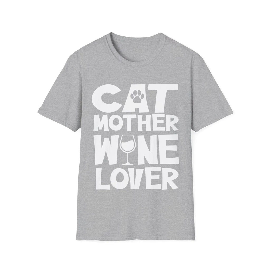 Cat Mother Wine Lover: Unisex Softstyle shirt for the Feline Enthusiast! Unisex T-shirt, Sweatshirt, Hoodie, Long Sleeve Tee - T-Shirt, Sweatshirt, Hoodie