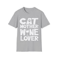Cat Mother Wine Lover: Unisex Softstyle shirt for the Feline Enthusiast! Unisex T-shirt, Sweatshirt, Hoodie, Long Sleeve Tee - T-Shirt, Sweatshirt, Hoodie