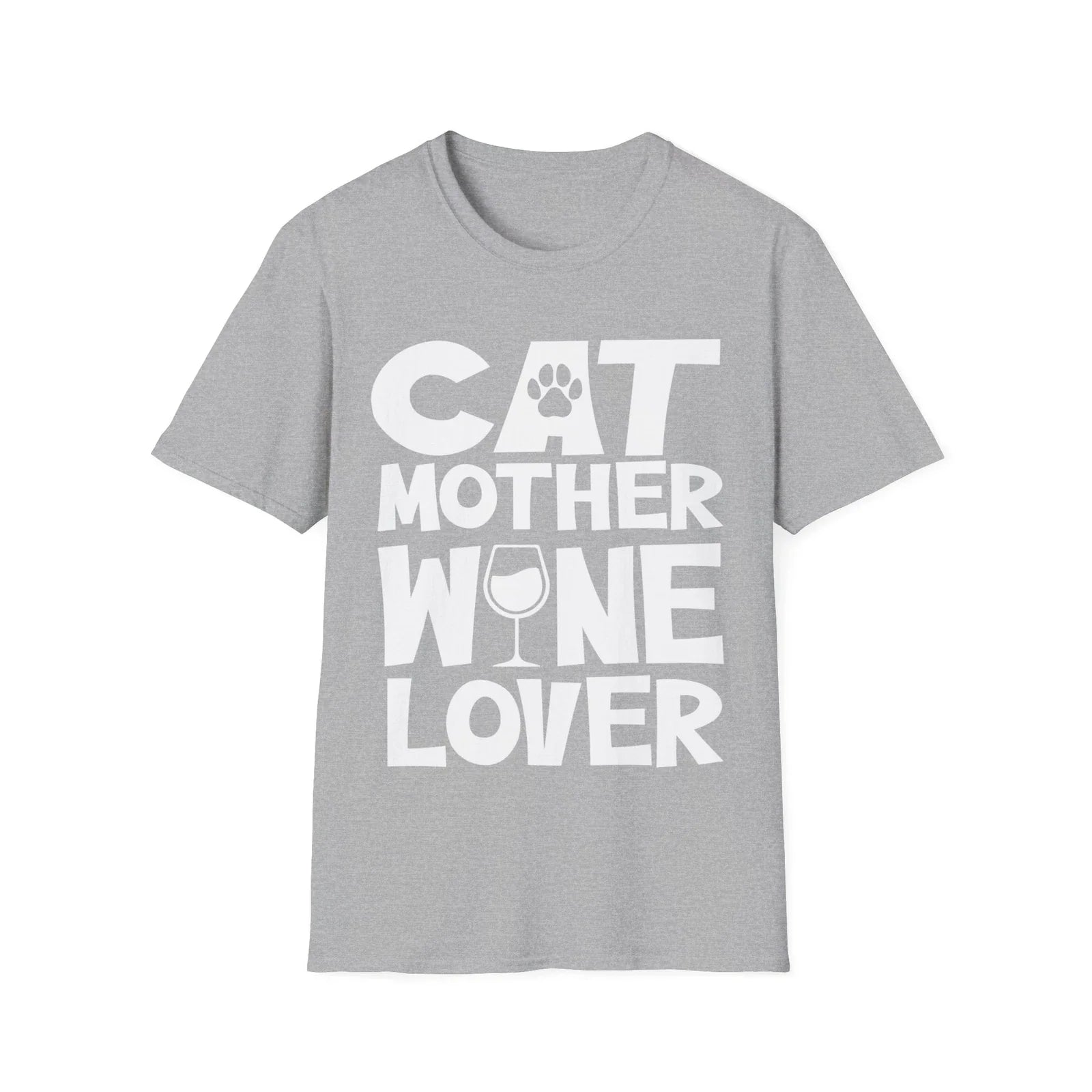 Cat Mother Wine Lover: Unisex Softstyle shirt for the Feline Enthusiast! Unisex T-shirt, Sweatshirt, Hoodie, Long Sleeve Tee - T-Shirt, Sweatshirt, Hoodie